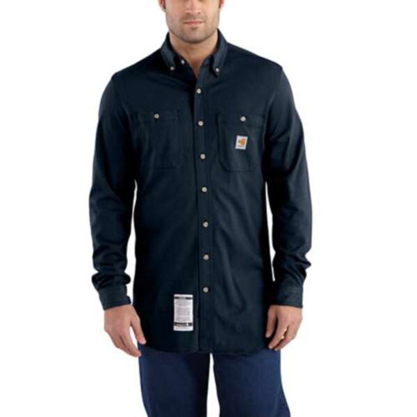 Carhartt FR Force Cotton Hybrid Shirt in Navy